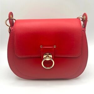 Red vegan Leather Crossbody Bag